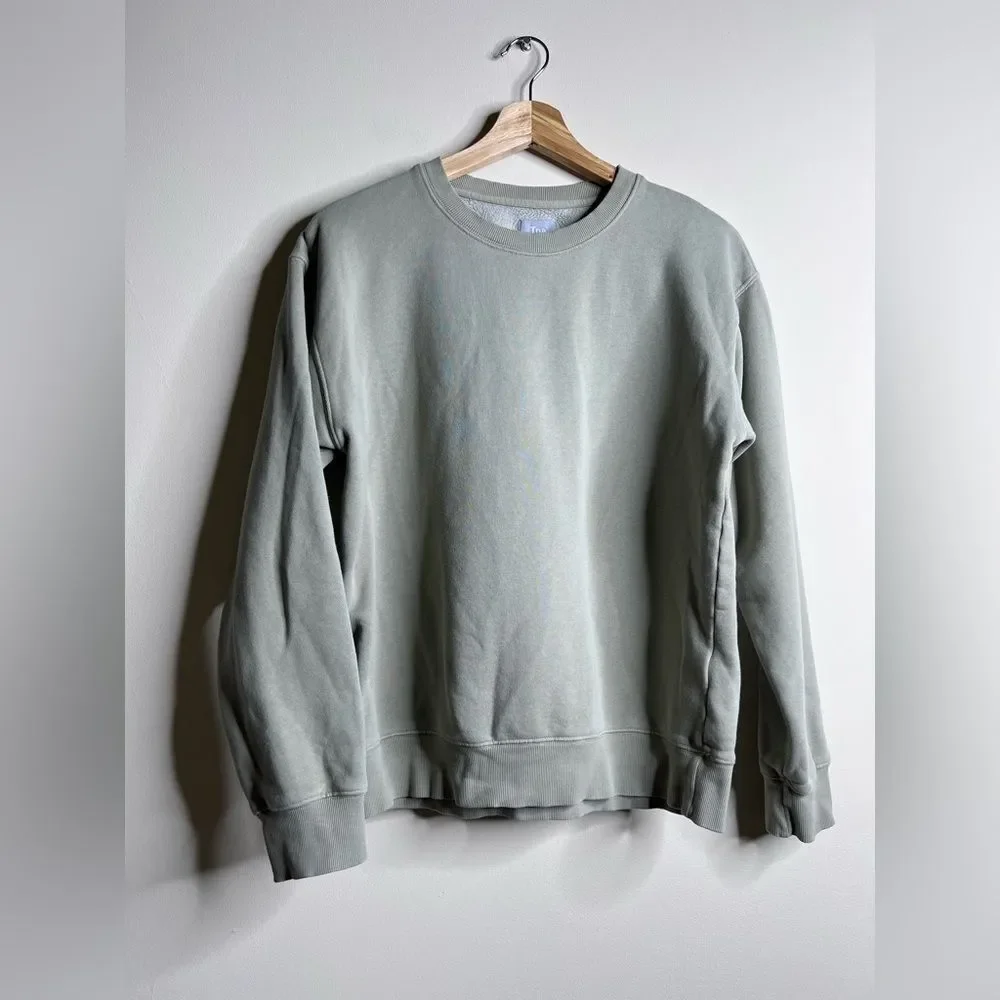 Aritzia TNA Cozy AF Fleece Crew Sweatshirt Mint Green Size Small - Picture 7 of 10